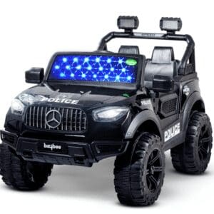 Baybee Kids Battery Operated Police Jeep - Black