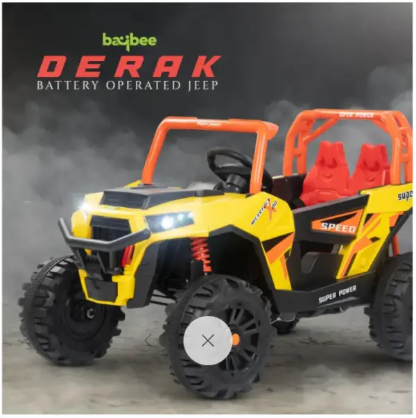 Baybee DERAK Battery Operated Jeep - Orange/Red